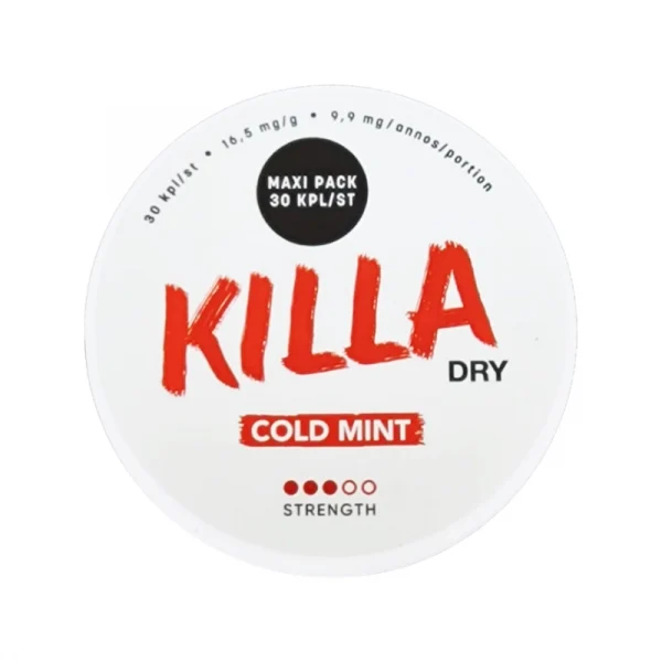 Killa Cold Mint Dry MAXI | 30 Pouches/can (16mg) | CLEARANCE